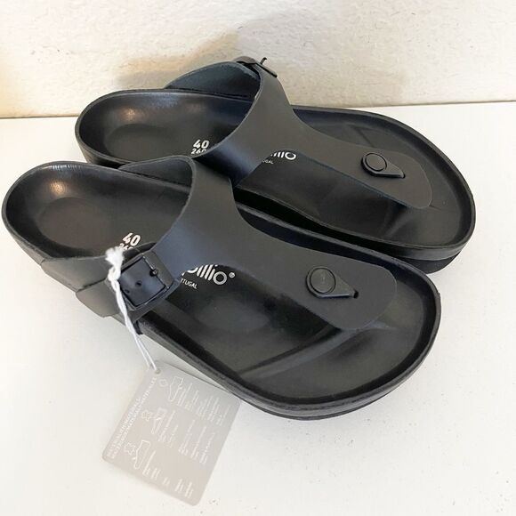 Birkenstock Papillio Gizeh Flex Black Leather Platform Sandals Size 9 NWT - Picture 16 of 16